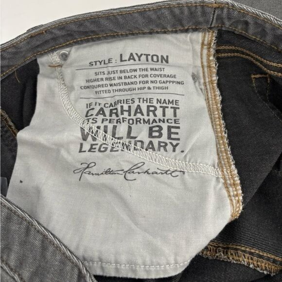 Carhartt Layton Jeans Women’s 12 Slim Fit Gray Streetwear Festival Minimalist - Picture 7 of 12